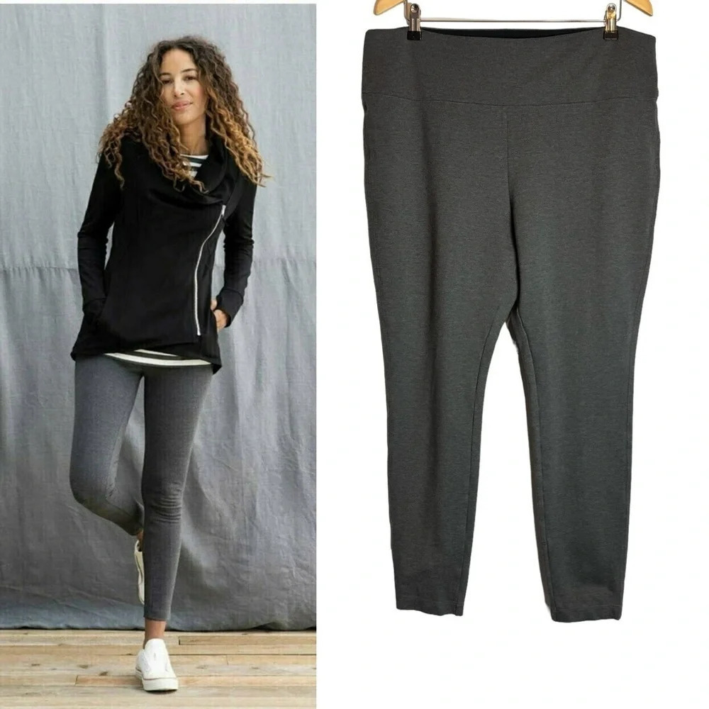 Matilda Jane Just Imagine Ponte Leggings Size XXL Wonder Charcoal Gray Stretch